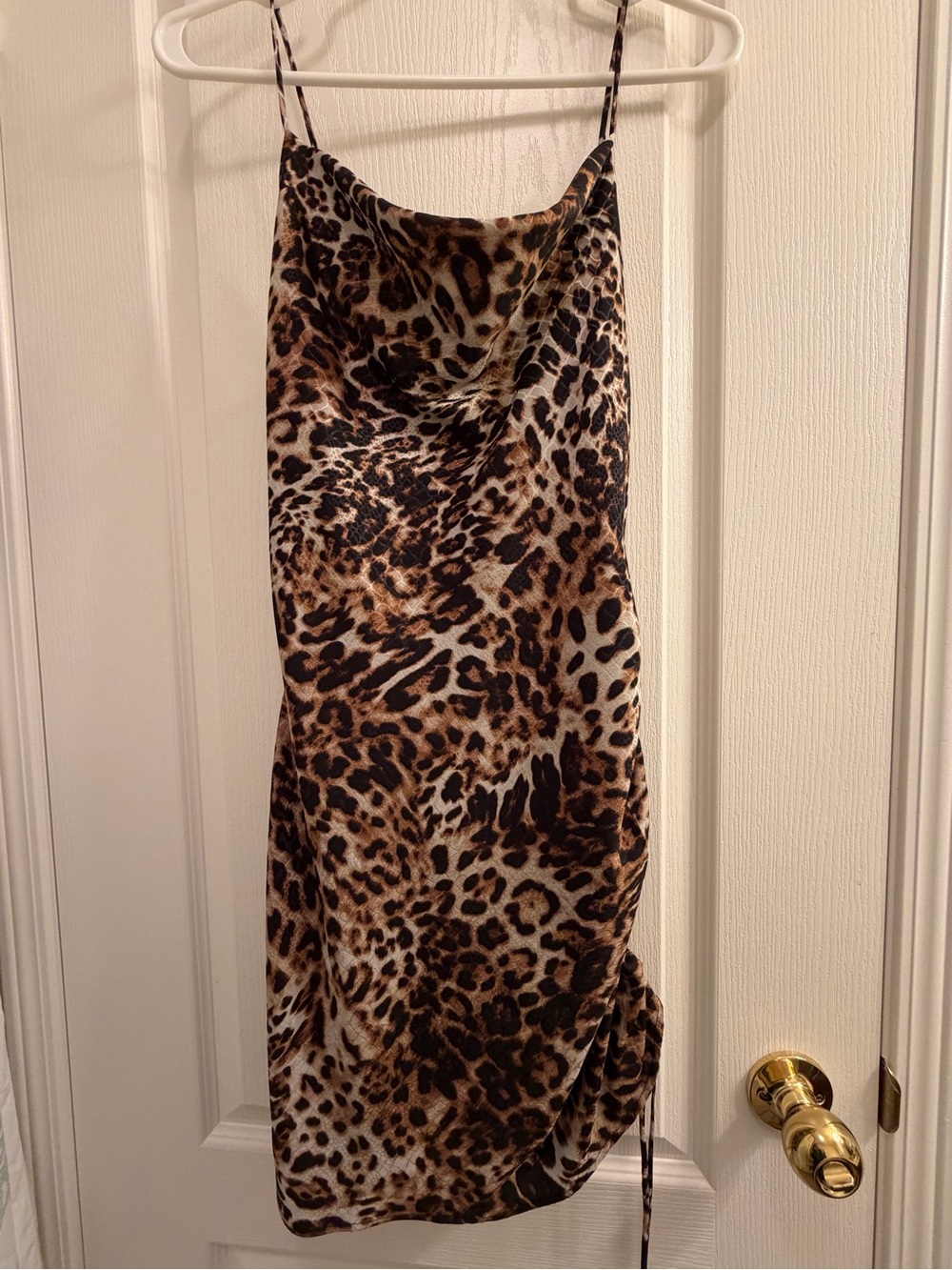 Topshop Leopard Print Slip Dress - Brown, Black